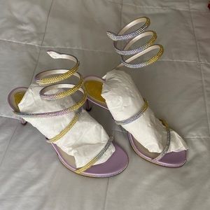 **SOLD***BRAND NEW Rene Caovilla Influencer Shimmery Snake Wrap / Size 7B /37 EU